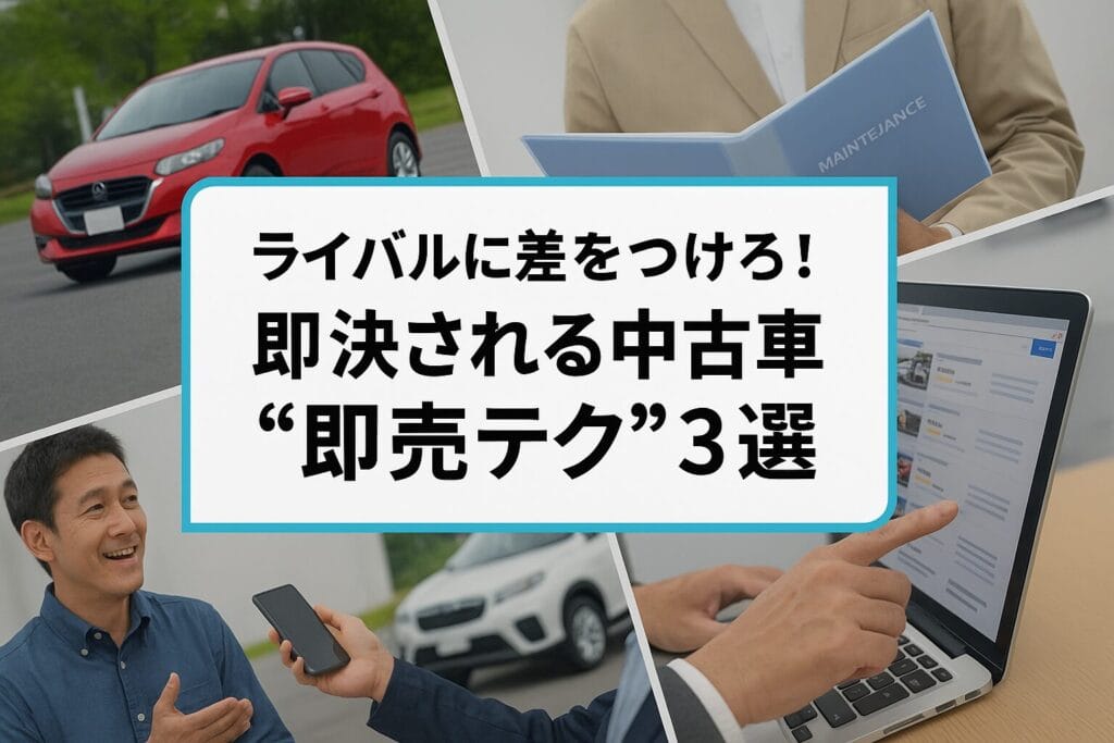ライバルに差をつけろ！即決される中古車“即売テク”3選　40代でも売れるコツとは？
