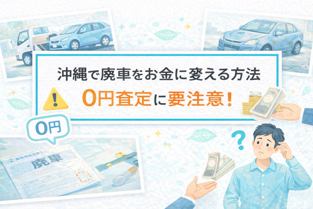 沖縄で廃車をお金に変える方法｜0円査定に要注意！
