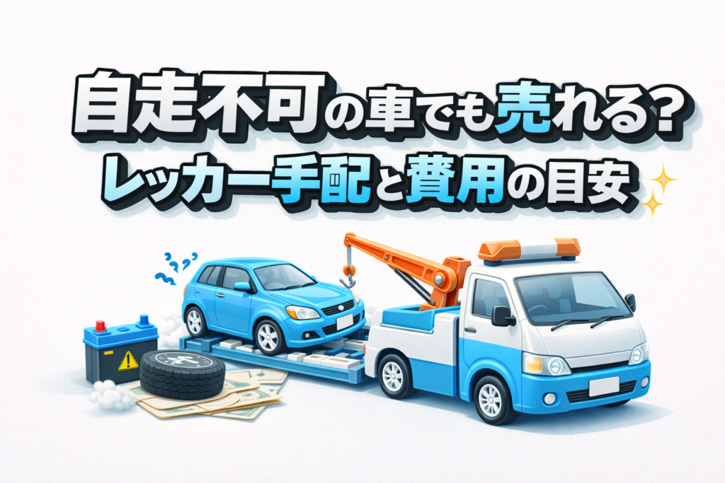 自走不可の車でも売れる？レッカー手配と費用の目安