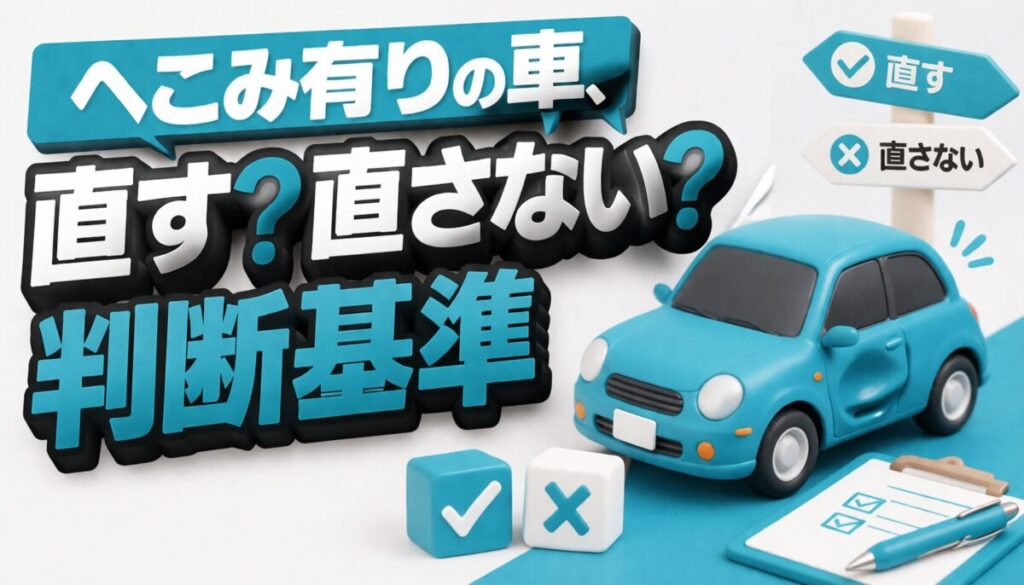 へこみ有りの車、直す？直さない？判断基準