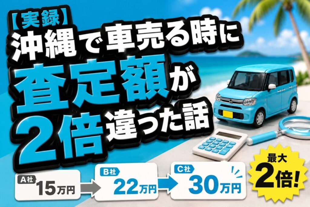 【実録】沖縄で車売る時に査定額が2倍違った話