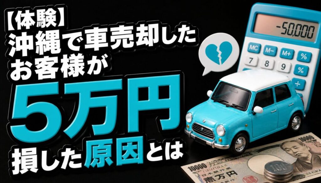【体験】沖縄で車売却したお客様が5万円損した原因とは