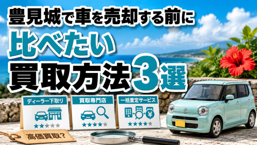 豊見城で車を売却する前に比べたい買取方法3選